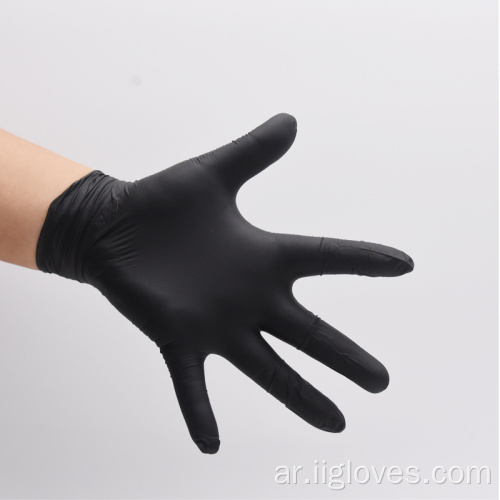 100pcs 6mil 7mil Hand Glove قفازات النتريل الأسود